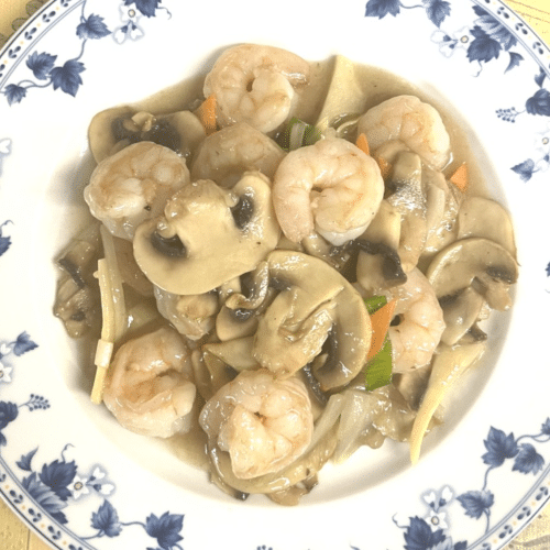 Chinese garnalen met champignons
