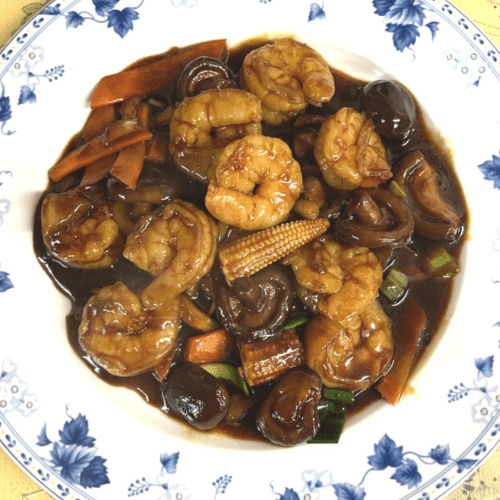Chinese garnalen met Chinese champignons