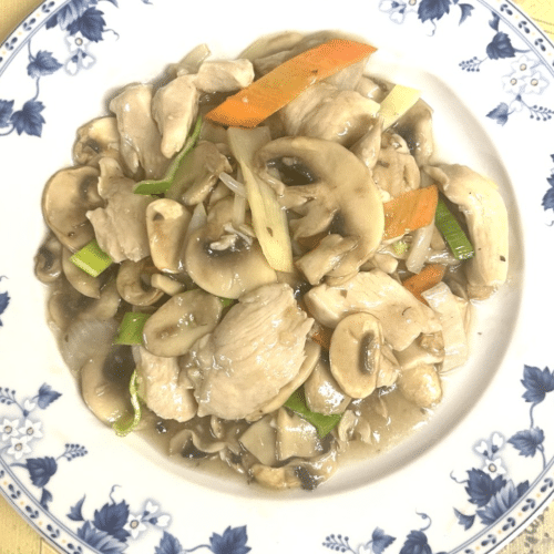 Gefileerde kip met champignons