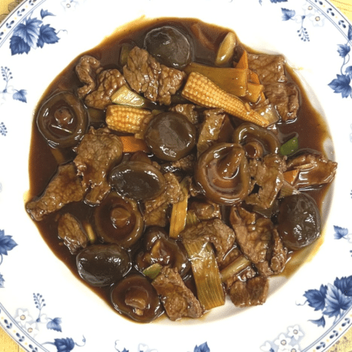 Ossenhaas met Chinese champignons