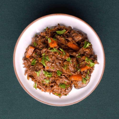 Runderstoof met vlees van Hoeve Biesland, wortel en champignon