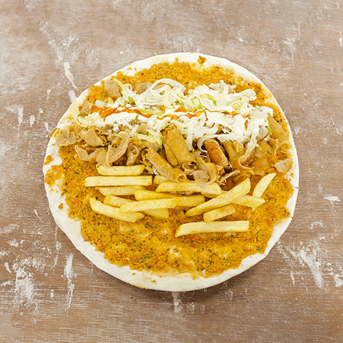 Turkse pizza kapsalon kip