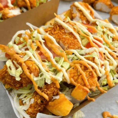 Kapsalon kip krokant