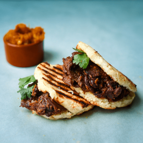 Arepas with mushrooms