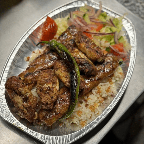 Mix schotel van de grill 2 soorten vlees