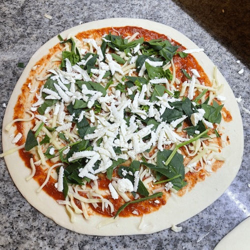 Lahmacun  spinazie en feta kaas