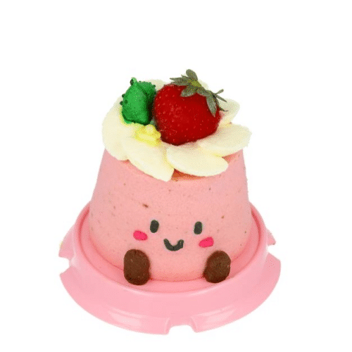 Kawaii mini sponge cake strawberry smile