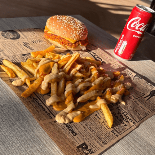 Chicken cheeseburger menu