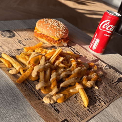 Spicy chicken burger menu