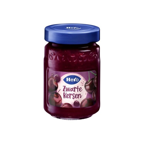 Hero fruitspread zwarte kersen Pot(je) 350 gr