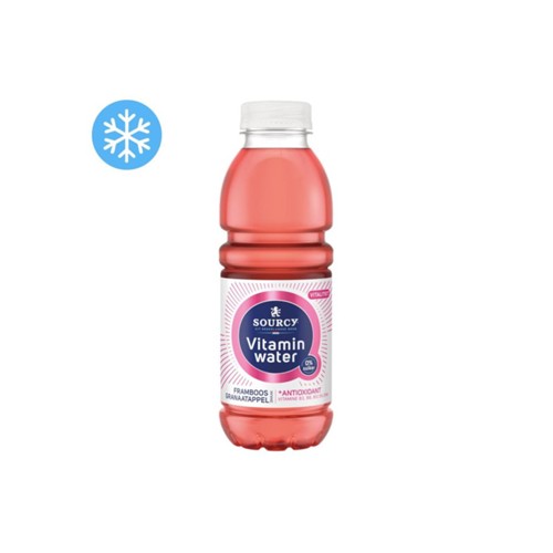 Sourcy Vitaminwater framboos granaatappel 0% 500ml