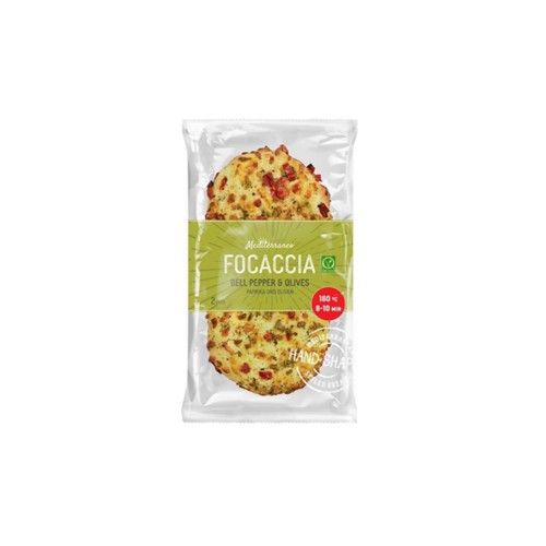 Mediterraneo Focaccia paprika olijf 2 Stuks