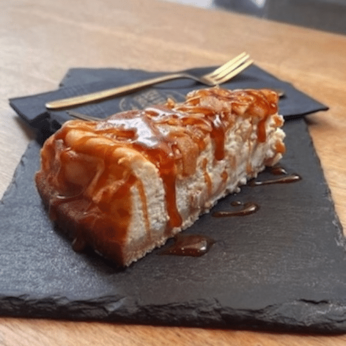Apple caramel cheesecake