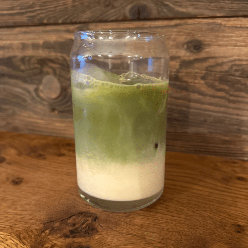 Iced vanilla matcha latte