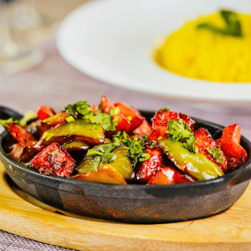 Chili paneer sizzler