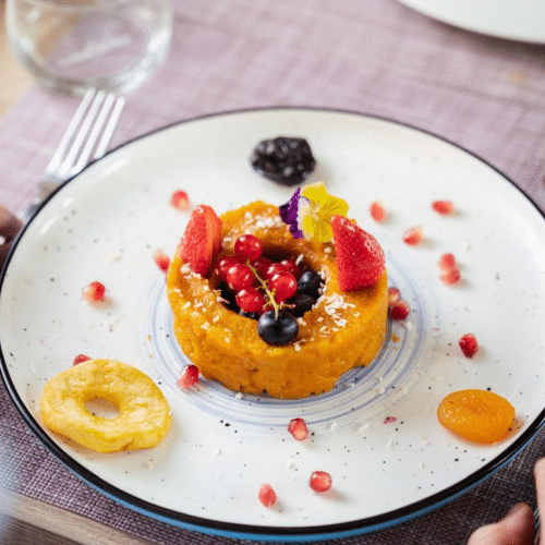 Vegan saffron phirni