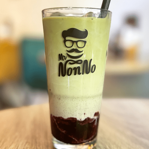 Iced matcha white pear