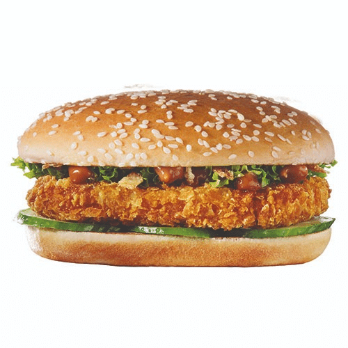 Vegetarische chicken saté burger