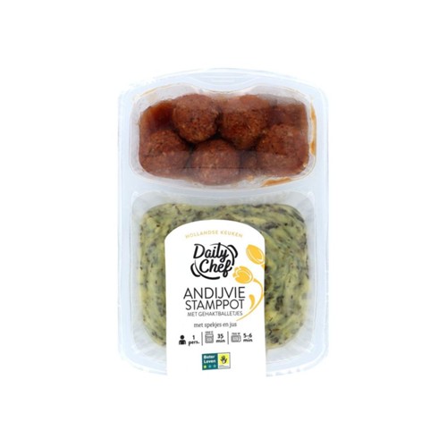 Daily Chef andijviestamppot met gehaktbal 500 gram