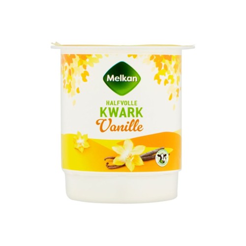 Melkan halfvolle kwark vanille kuipje 450 gram