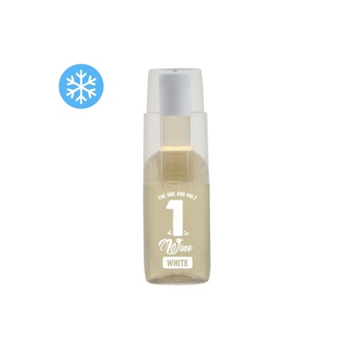 1 Wine Wit Plastic Met Glas. 187 ml