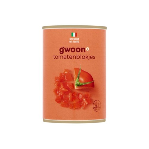 g'woon tomatenblokjes 400 gram