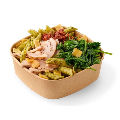Penne pesto kip