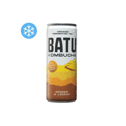Batu kombucha ginger lemon Blik 250 Milliliter