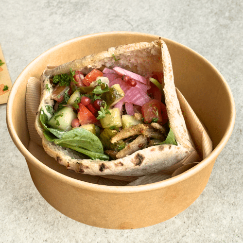 Pita Sababa's vegan shawarma combi meal