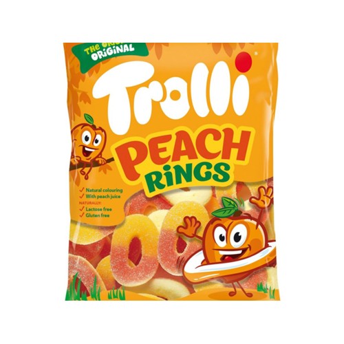 Trolli snoep perzik ringen Zak 200 Gram