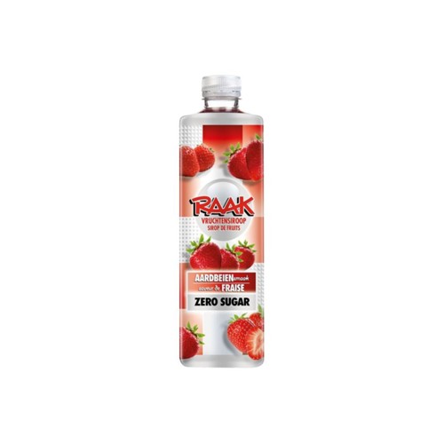 Raak vruchtensiroop aardbei  750 ml