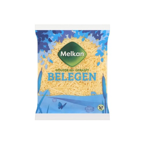 Melkan kaas geraspt gouda belegen zak 175 gram