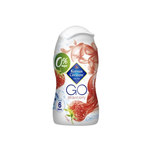 Karvan Cevitam limonadesiroop Go Strawberry fles 48 ml