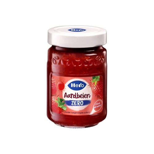 Hero jam zero aardbeien pot 300 gram