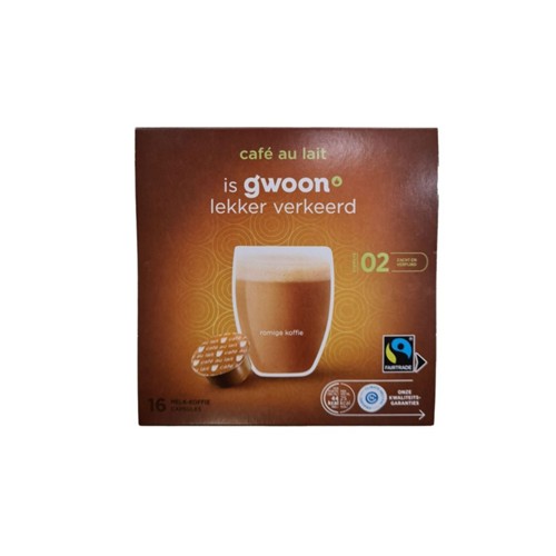g'woon koffie capsules café au lait 16 stuks