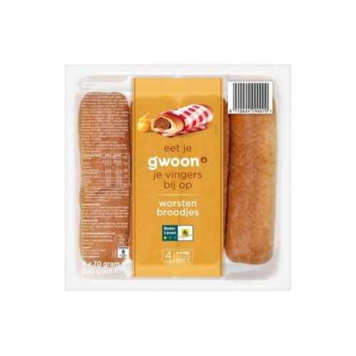 g'woon worstenbroodjes 4 stuks
