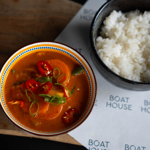 Thai red curry shrimps