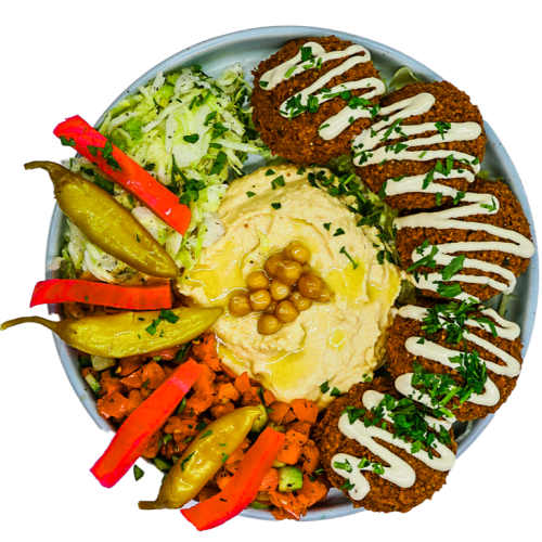 Falafel en hummus plate