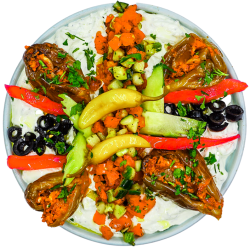 Labne en makdous plate