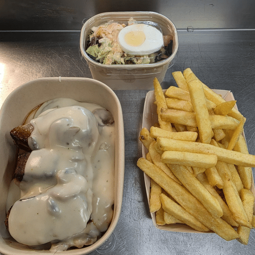 Varkenshaas medaillon met champignonsaus