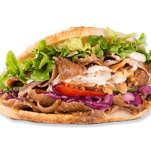 Pita met kaas en kalfs döner