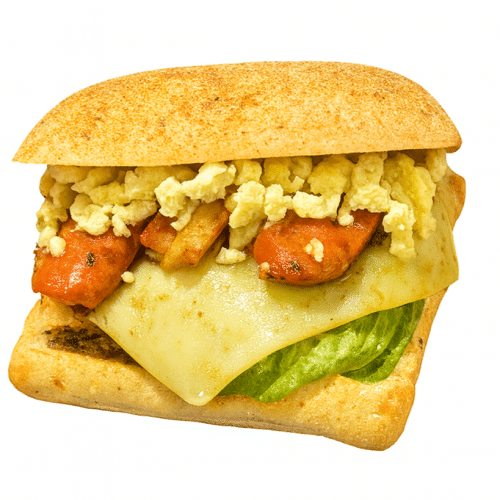 Egg sausage cheese sandwich