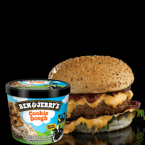 Fried chicken burger met Ben & Jerry's 100ml