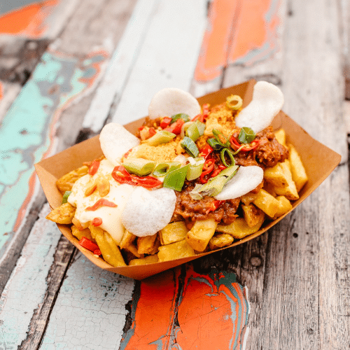 Luxe Frieten: saté & bacon