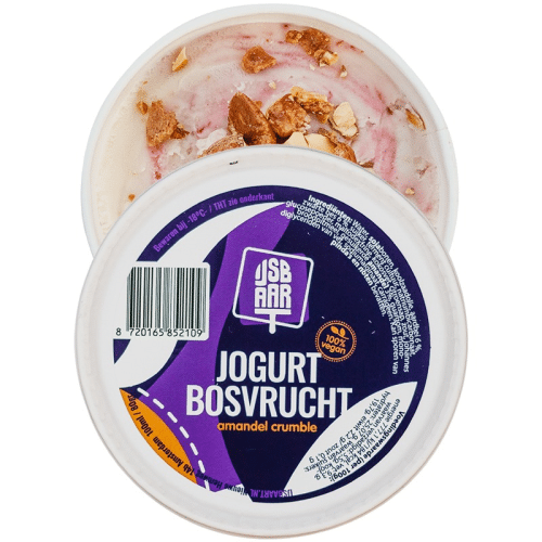 Yoghurt bosvruchten amandelcrumble (vegan)