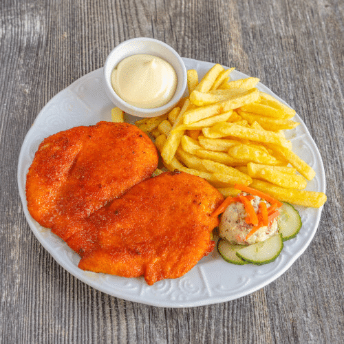 Kip schnitzel menu