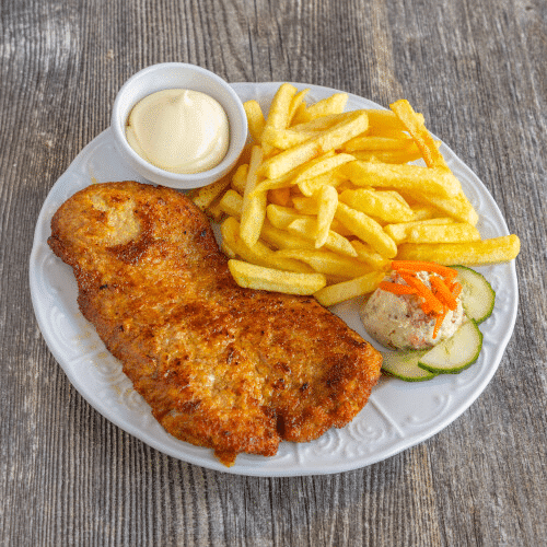 Varkens schnitzel menu