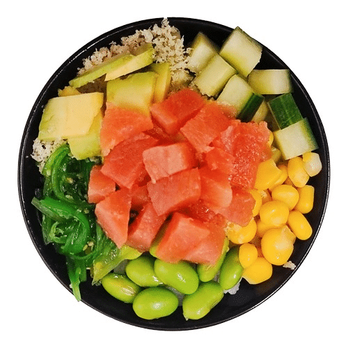 Pokebowl crispy tuna sashimi