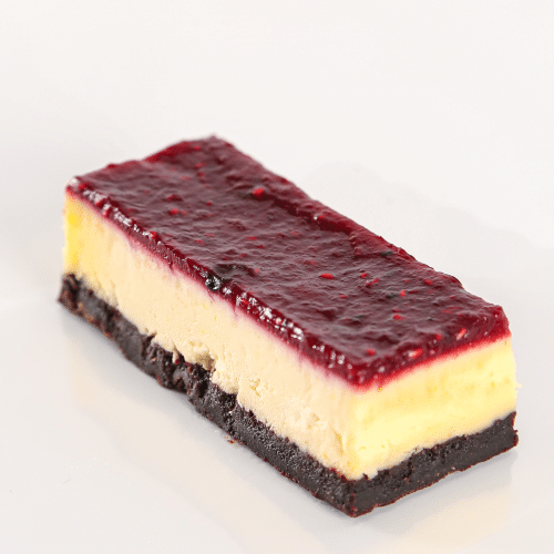 Slice berries cheesecake