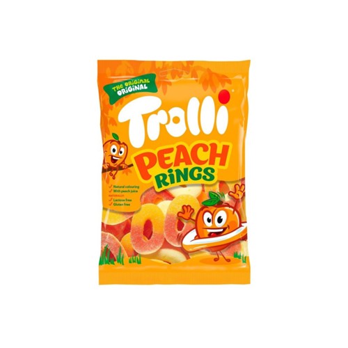 Trolli snoep perzik ringen Zak 200 Gram